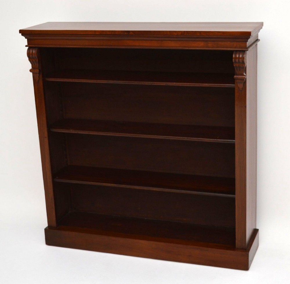 Antique Victorian Walnut Open Bookcase