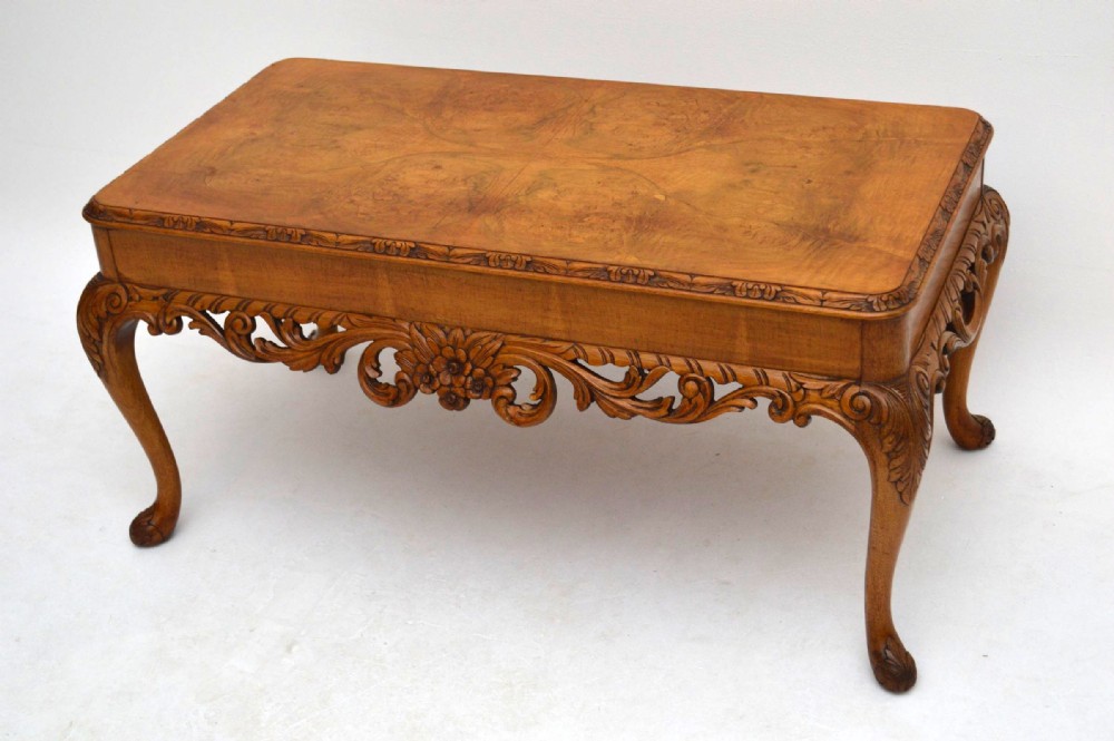 Antique Carved Walnut Coffee Table