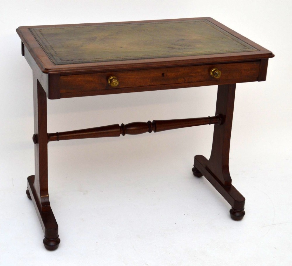 Antique William IV Mahogany Leather Top Writing Table Desk