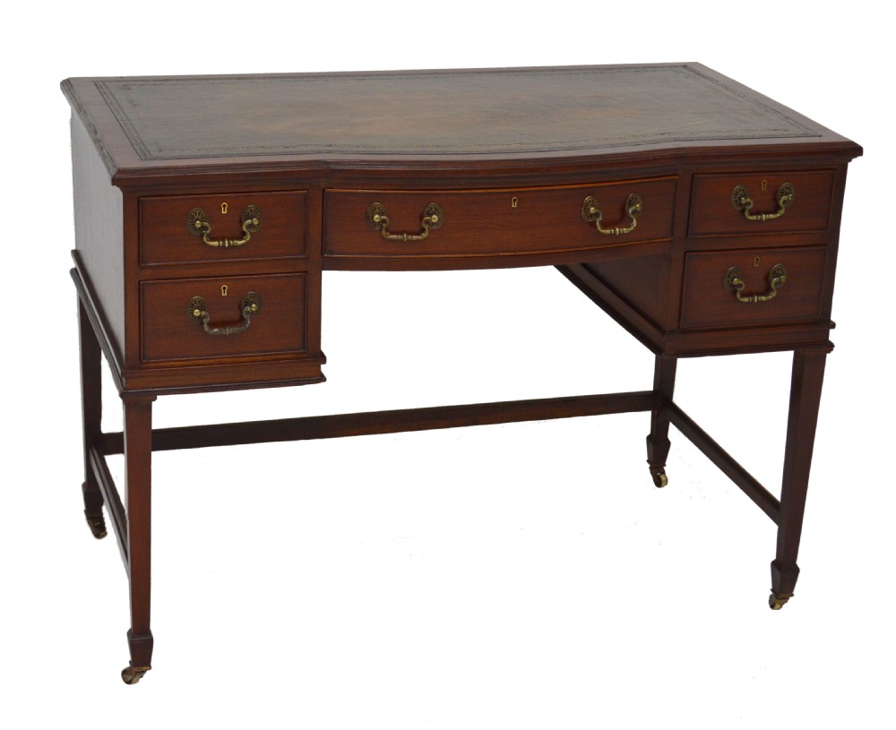 Antique Mahogany Leather Top Desk