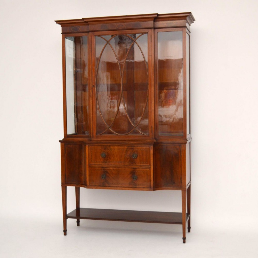 Antique Edwardian Inlaid Mahogany Display Cabinet