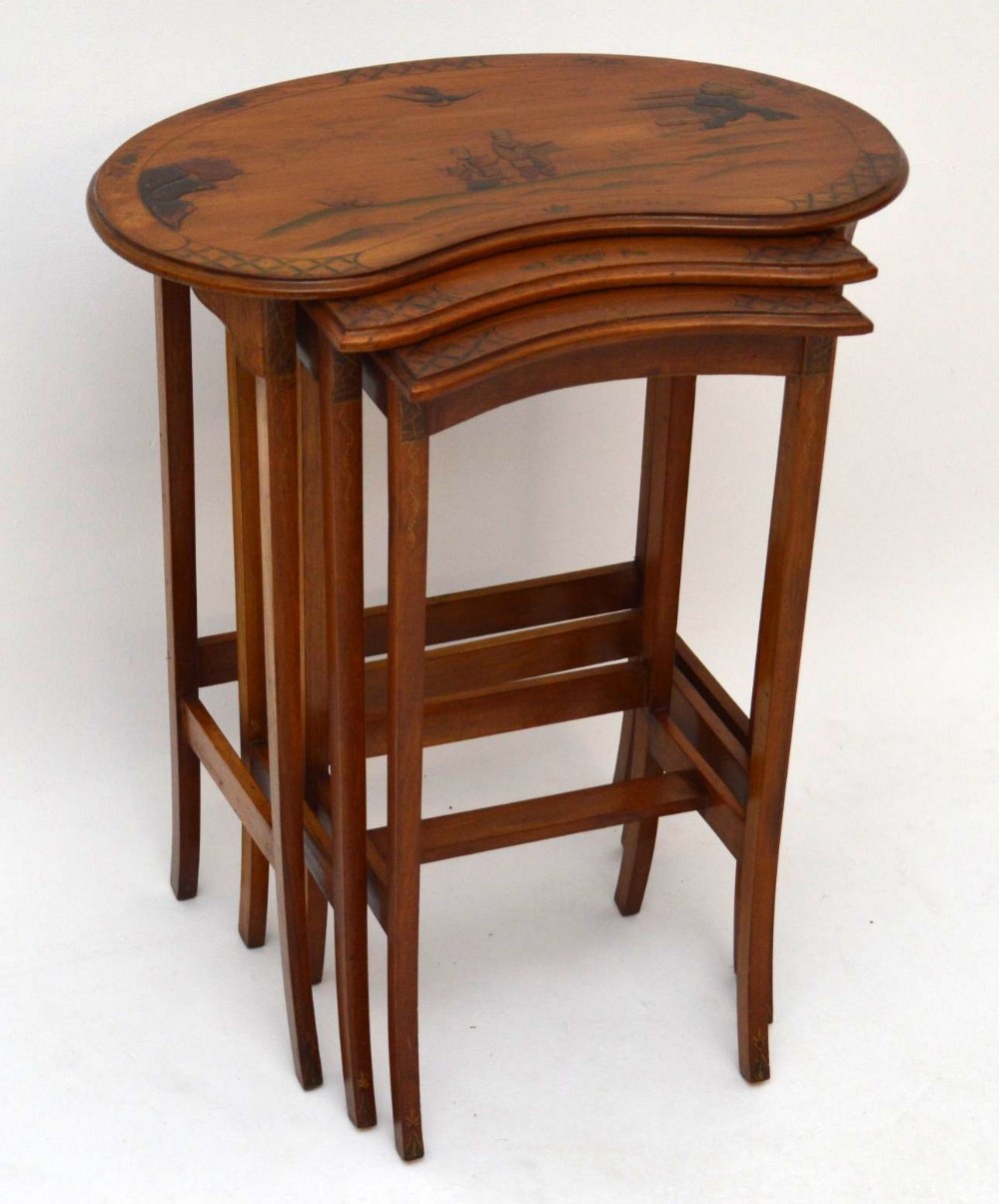Antique Edwardian Chinoiserie Nest of Tables