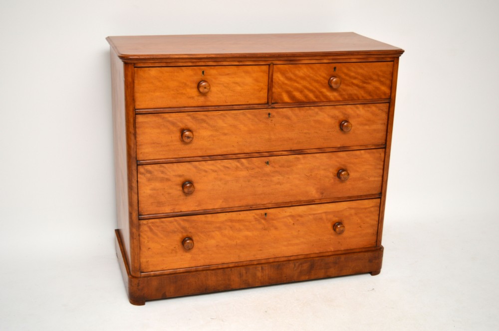 Antique Victorian Satin Birch Chest Drawers