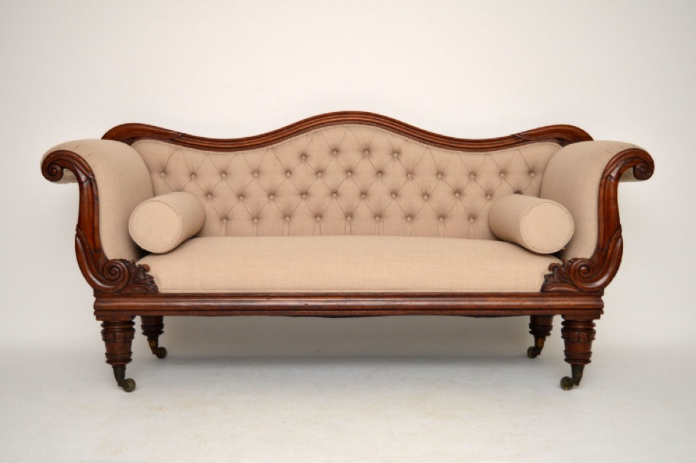 Antique William IV Mahogany Upholstered Sofa