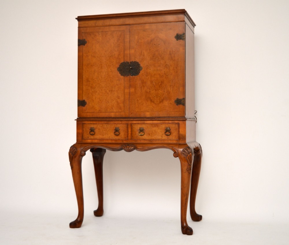 Antique Burr Walnut Cocktail Cabinet