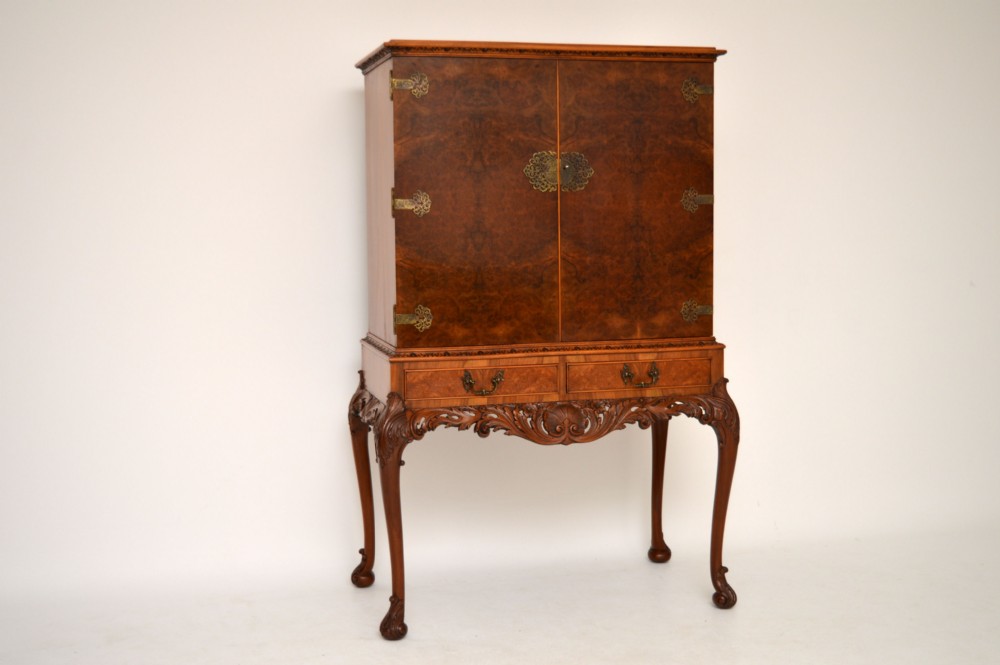 Antique Burr Walnut Cocktail Cabinet