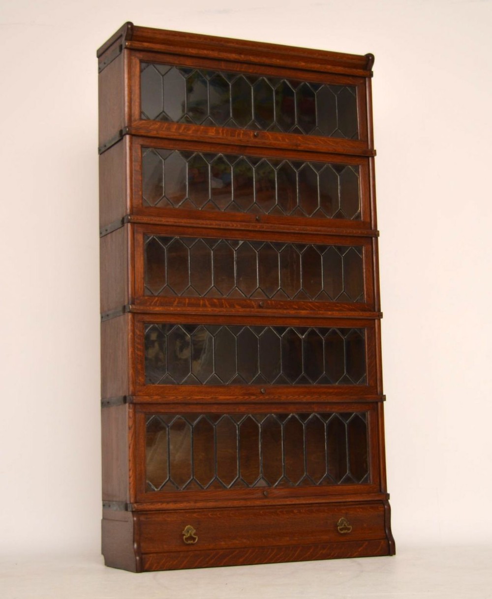 Antique Oak Globe Wernicke Stacking Bookcase