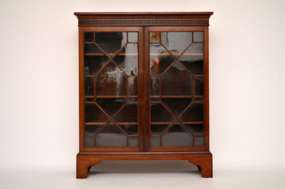 Antique Astral-Glazed Mahogany Bookcase