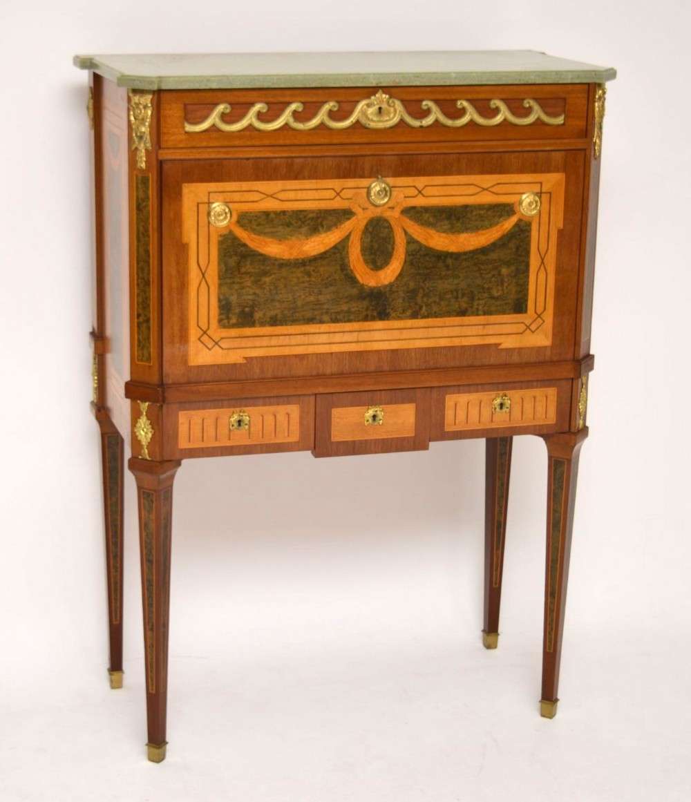 Antique Swedish Neoclassical Marquetry Front Gilt Mounted Cabinet