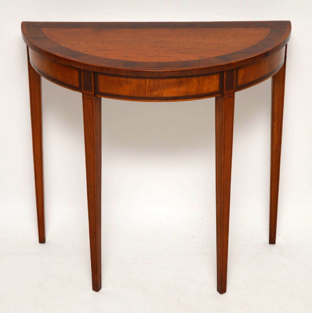 Antique George III Period Inlaid Satinwood Console Side Table