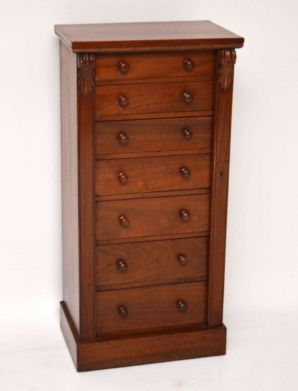 Antique Victorian Walnut Wellington Chest of Drawers