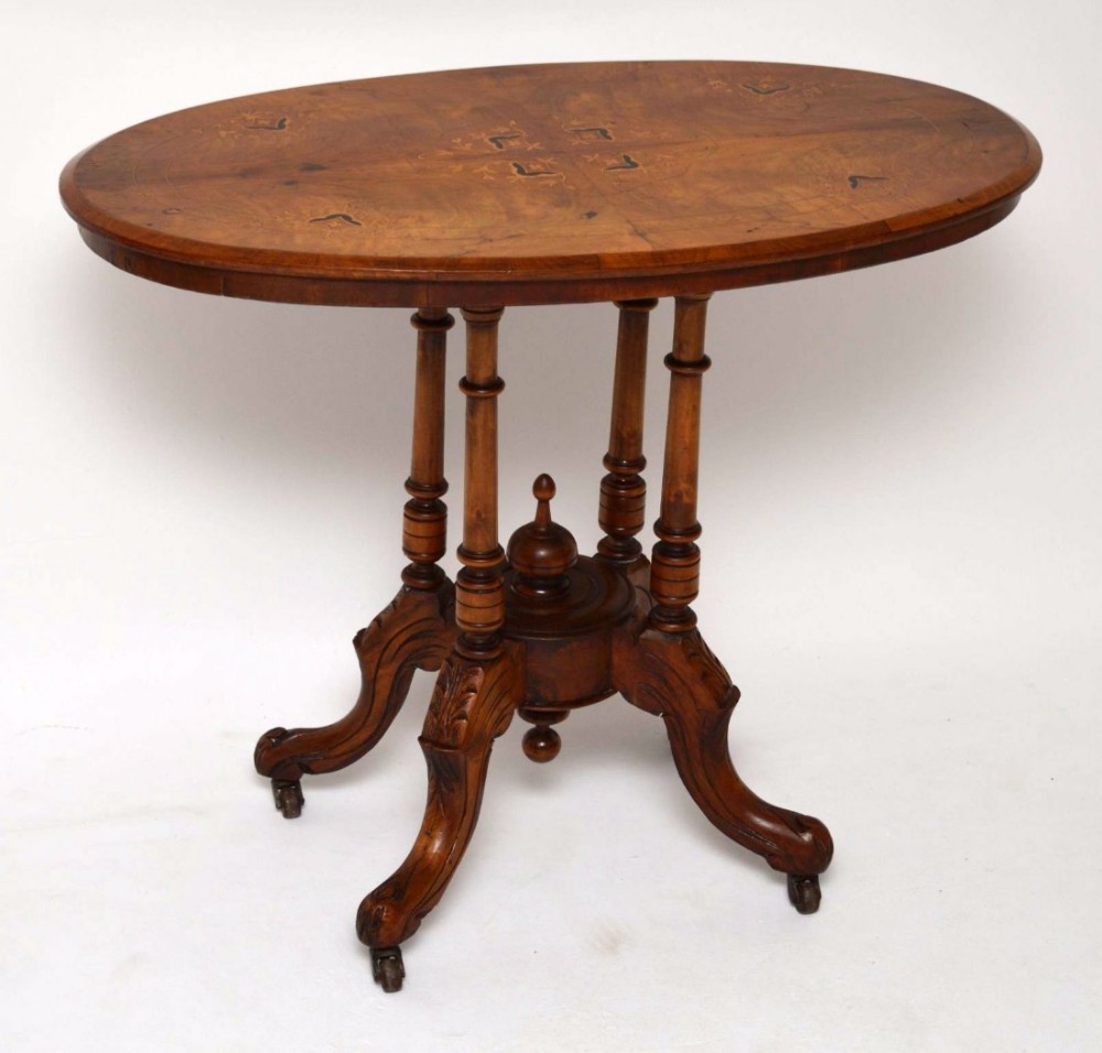 Antique Victorian Inlaid Walnut Ocassional Table