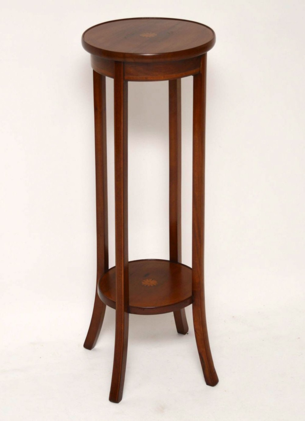 Antique Edwardian Inlaid Mahogany Plant / Lamp Table - Stand