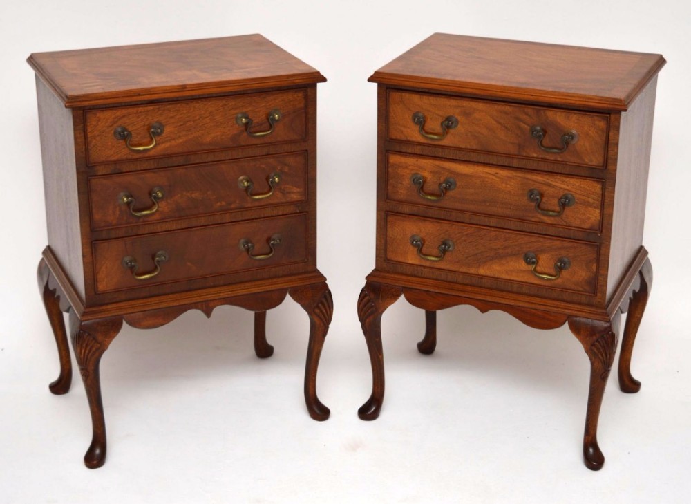 Pair of Antique Mahogany Bedside Chest of Drawers