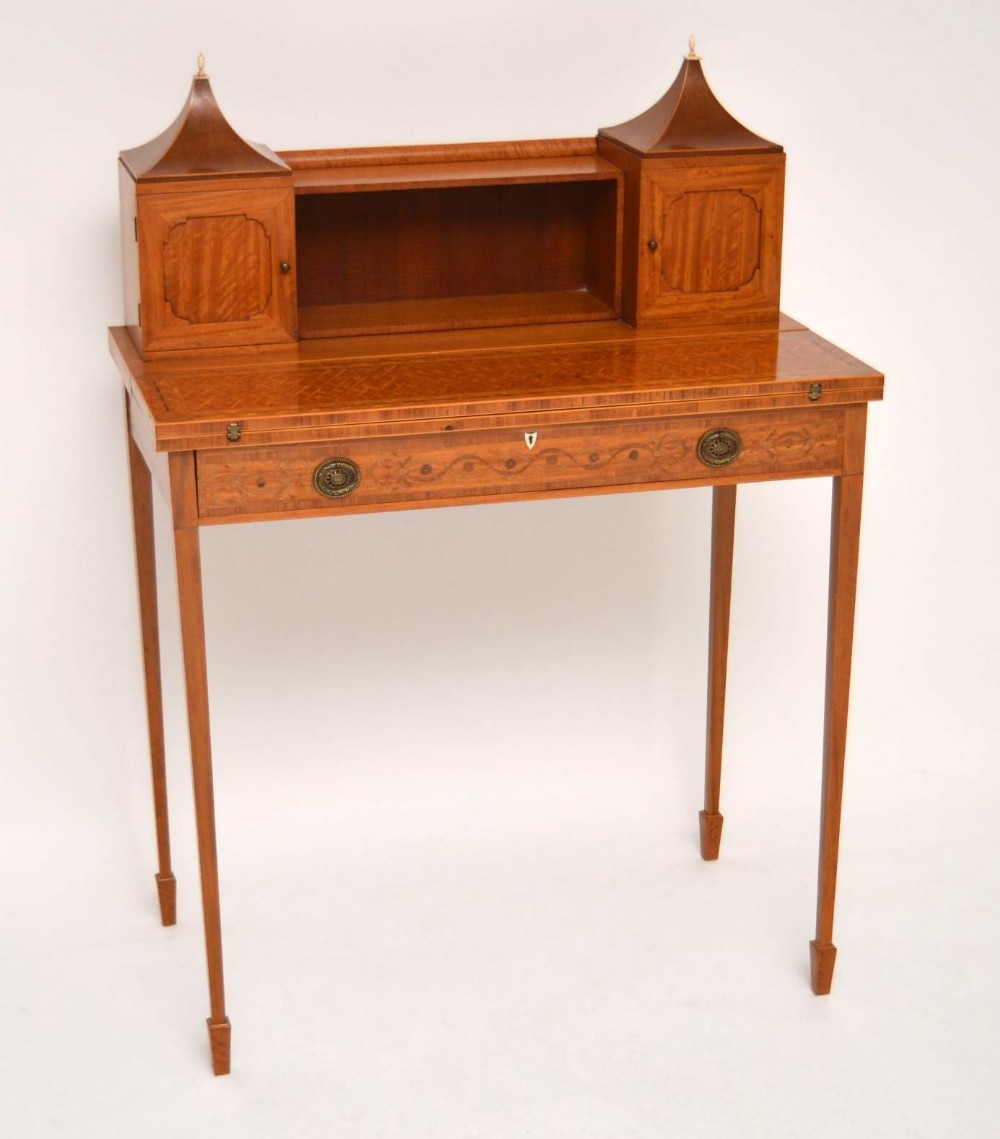 Antique Satinwood Escritoire Writing Table Desk