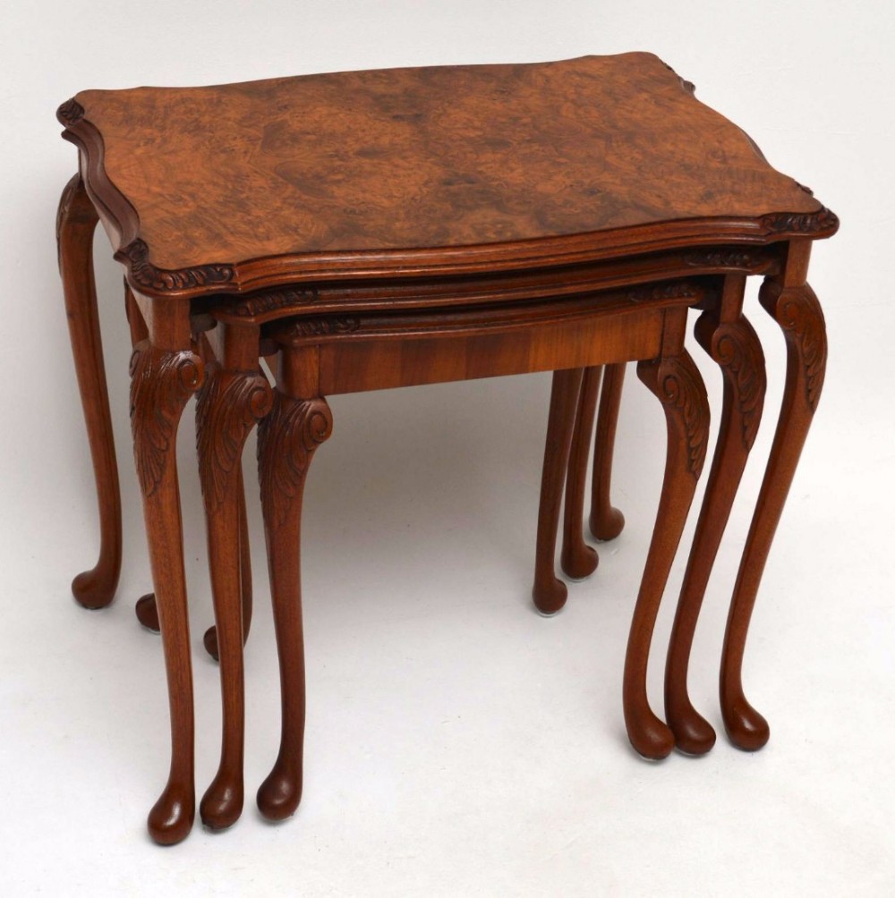 Antique Burr Walnut Nest of Tables