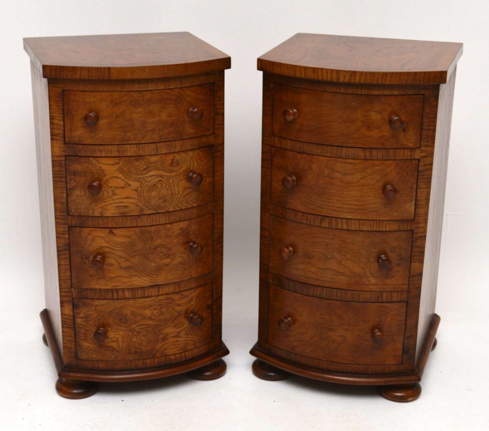 Pair of Antique Victorian Pollard Oak Bedside Chests