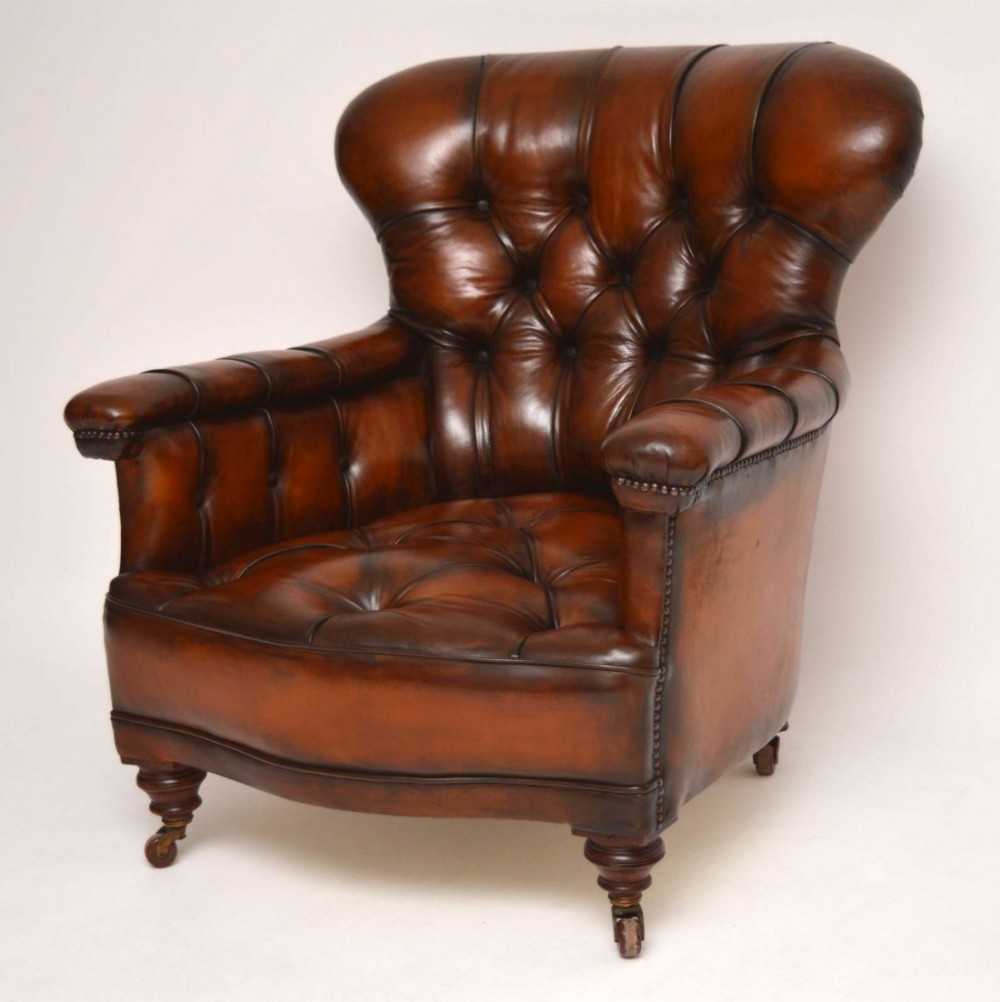 Stunning Antique Victorian Leather Armchair