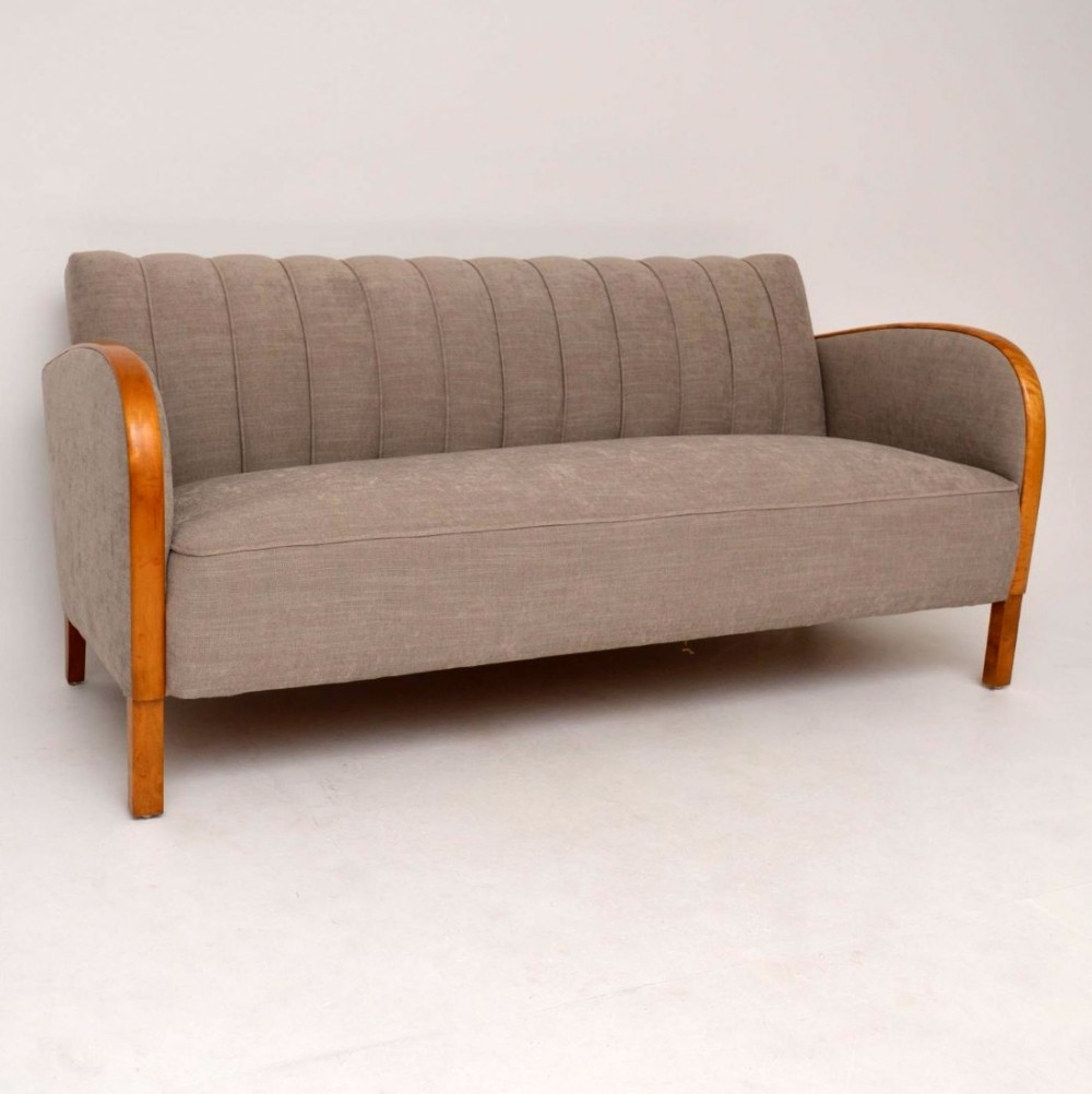 Swedish Art Deco Satin Birch Sofa