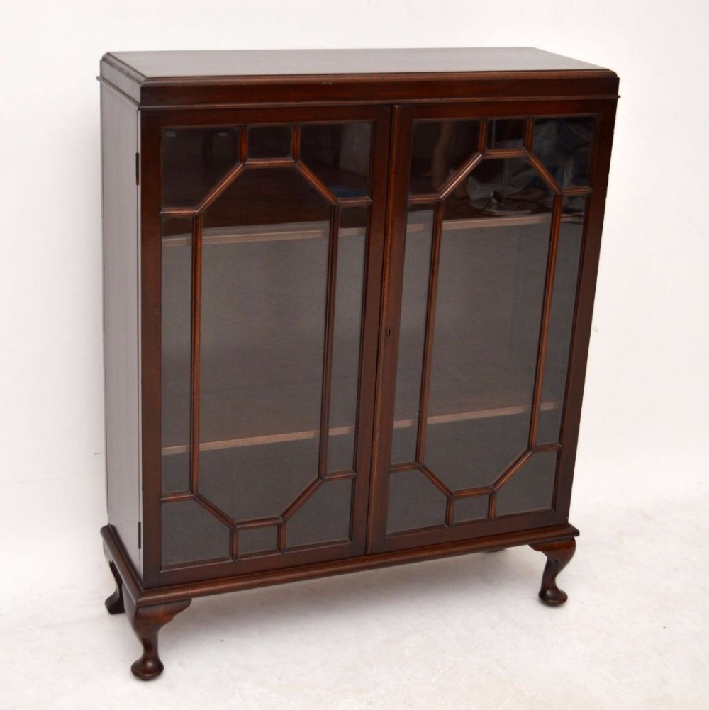 Antique Edwardian Dark Mahogany Bookcase
