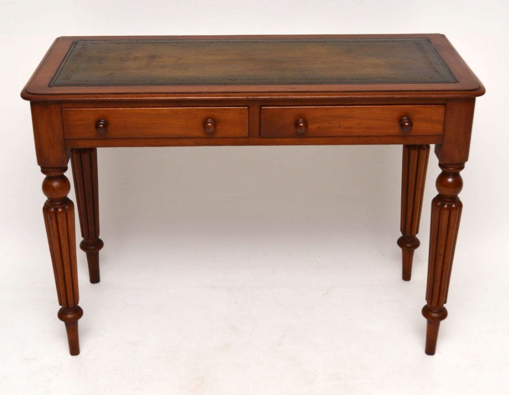 Antique Victorian Mahogany Leather Top Writing Table Desk