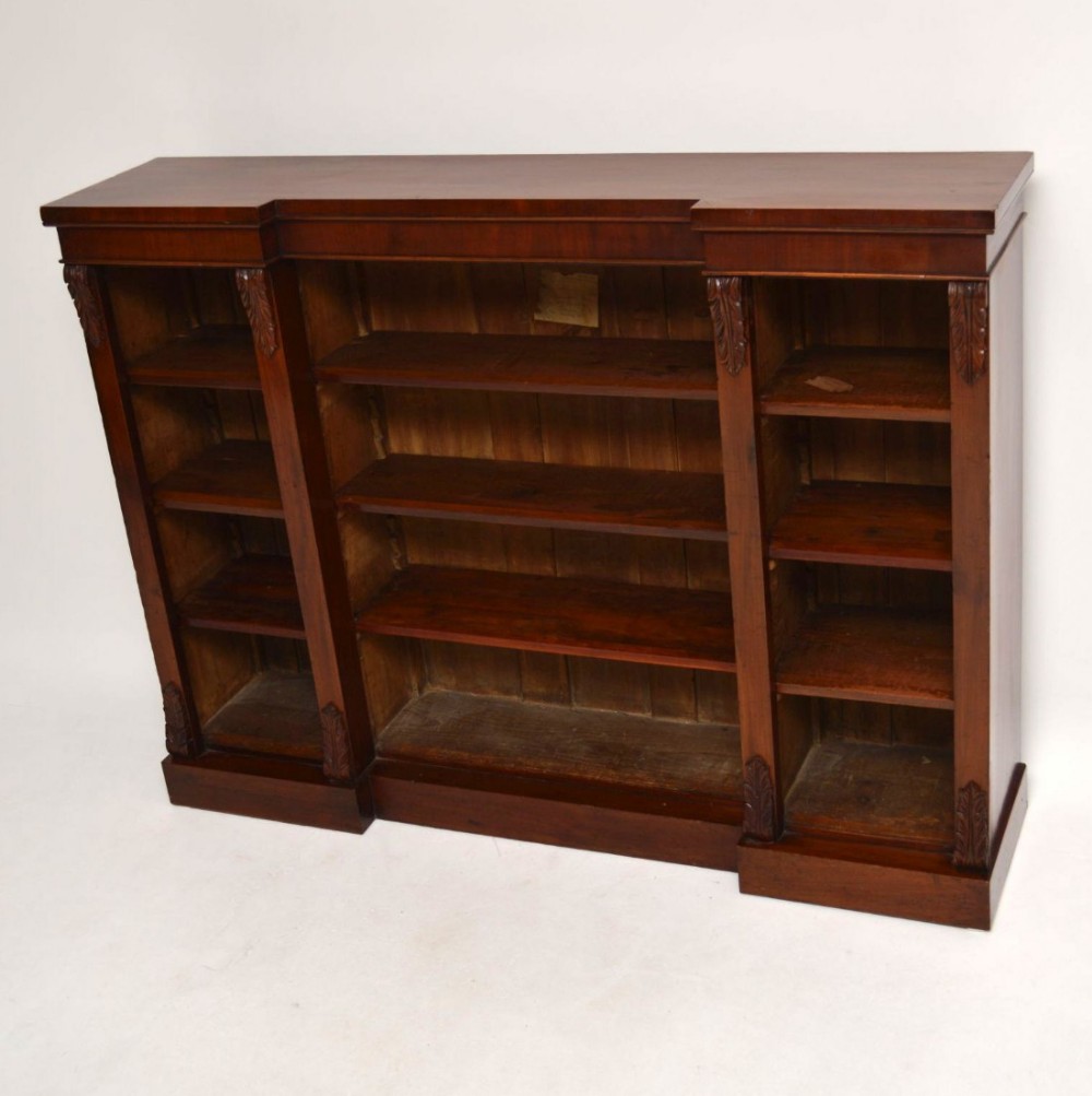 Antique Victorian Mahogany Open Bookcase 