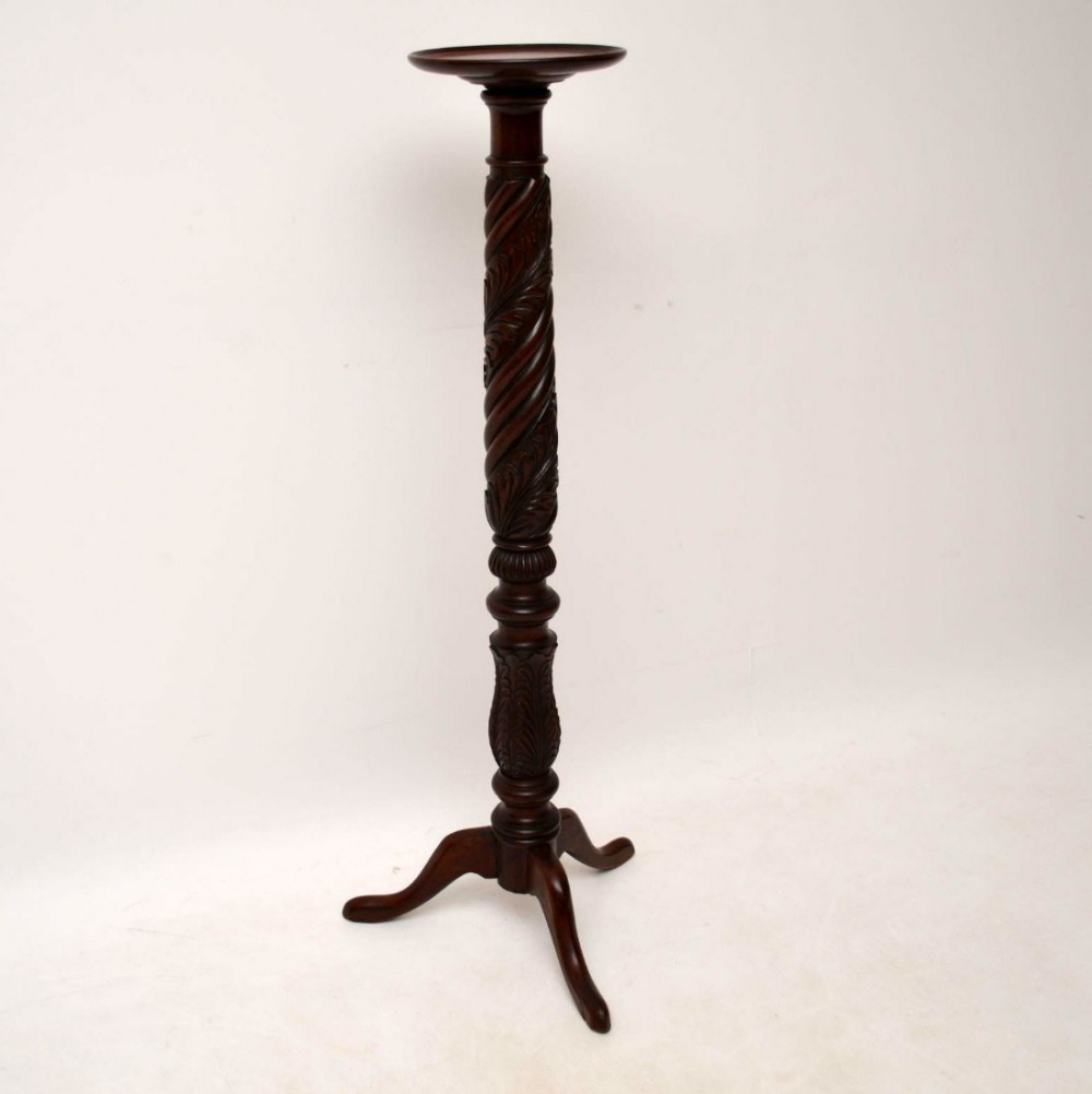 Antique Georgian Carved Mahogany Torchere Stand