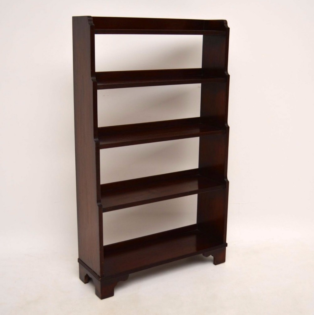 Antique Mahogany Cascading Open Bookcase