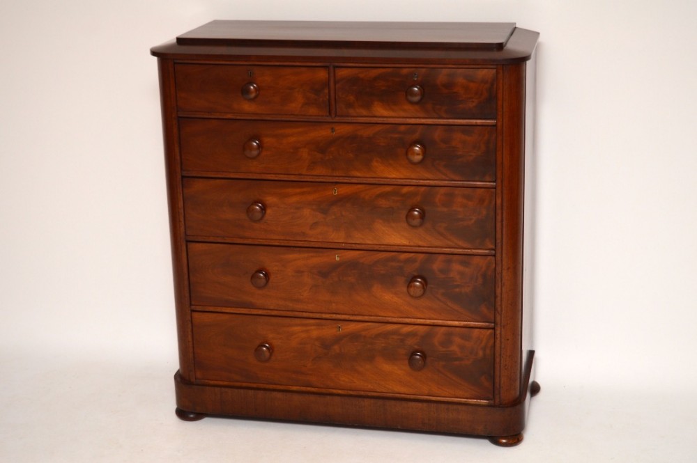 Large Unusual Antique William IV Mahogany Chest of Drawers