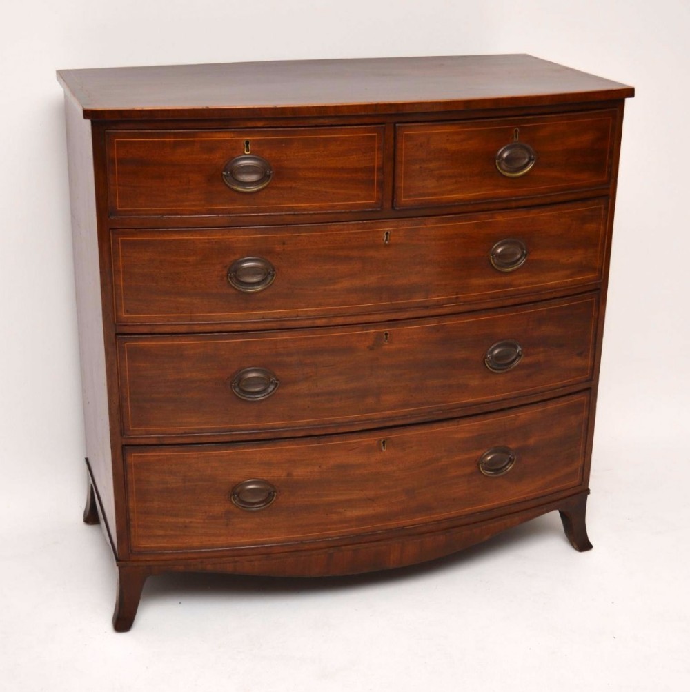 Antique Georgian III Mahogany Bow Fronted Chest of Drawers
