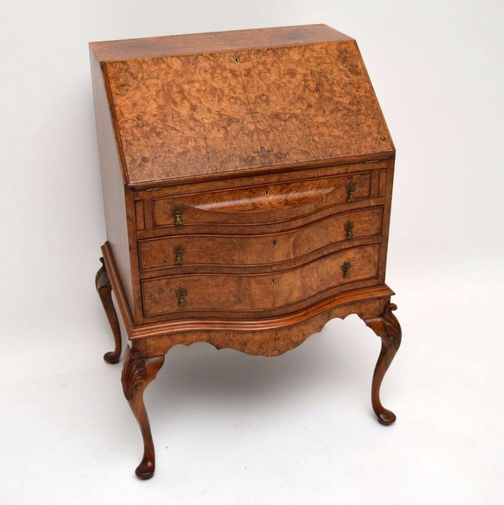 Antique Burr Walnut Writing Bureau - Desk