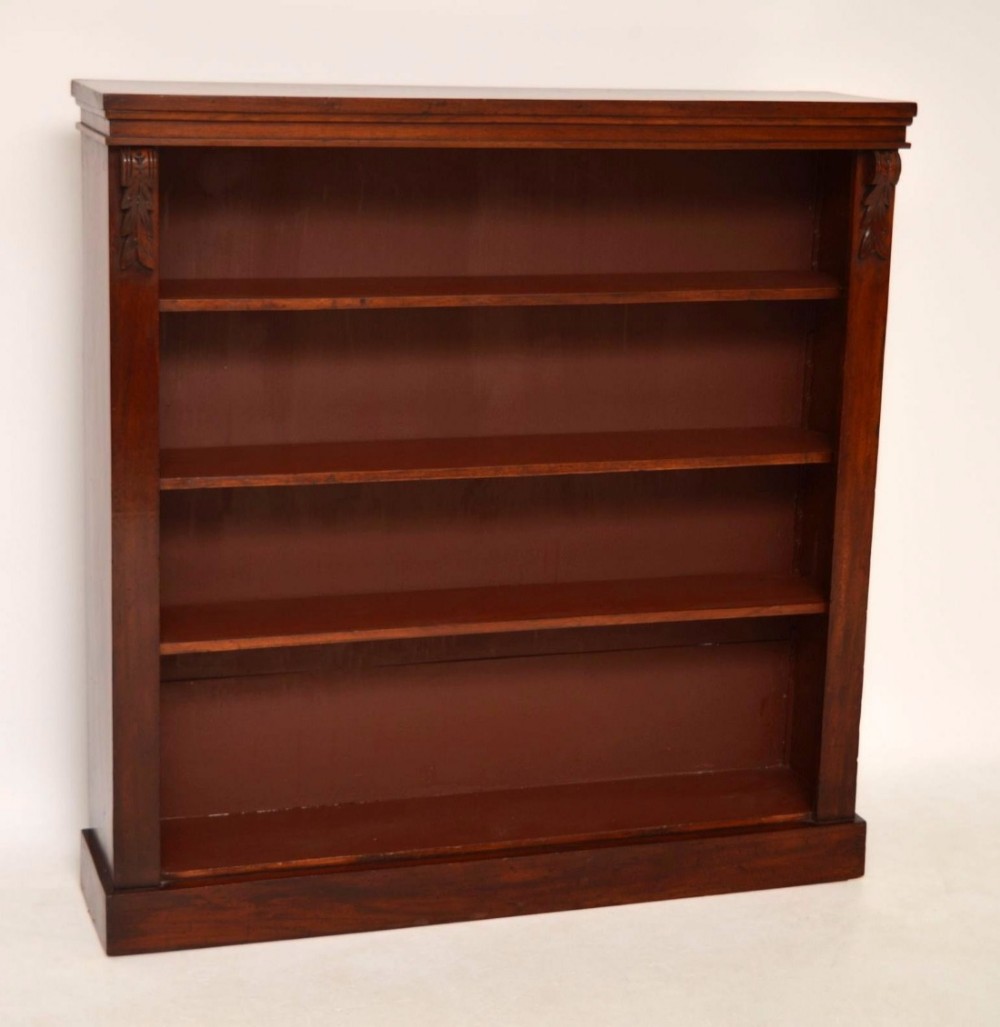 Antique Victorian Dark Mahogany Open Bookcase
