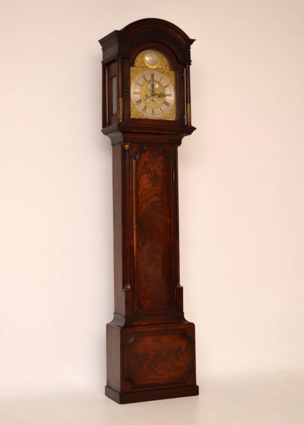 Antique George III Mahogany Longcase Clock - Brass Dial