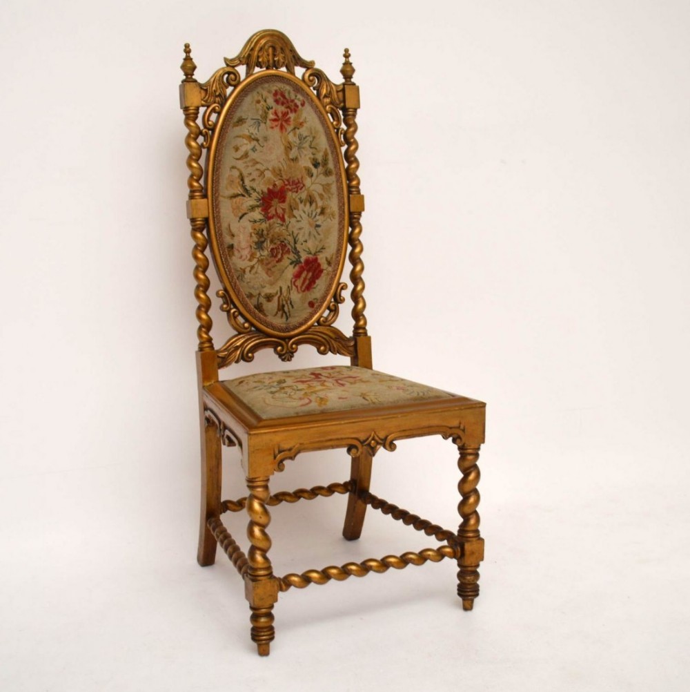 Antique French Gilt Wood Salon Chair