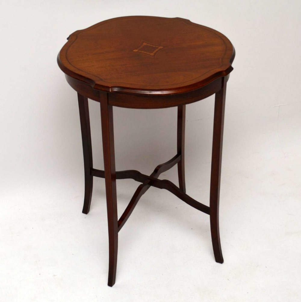 Antique Edwardian Inlaid Mahogany Occasional Table