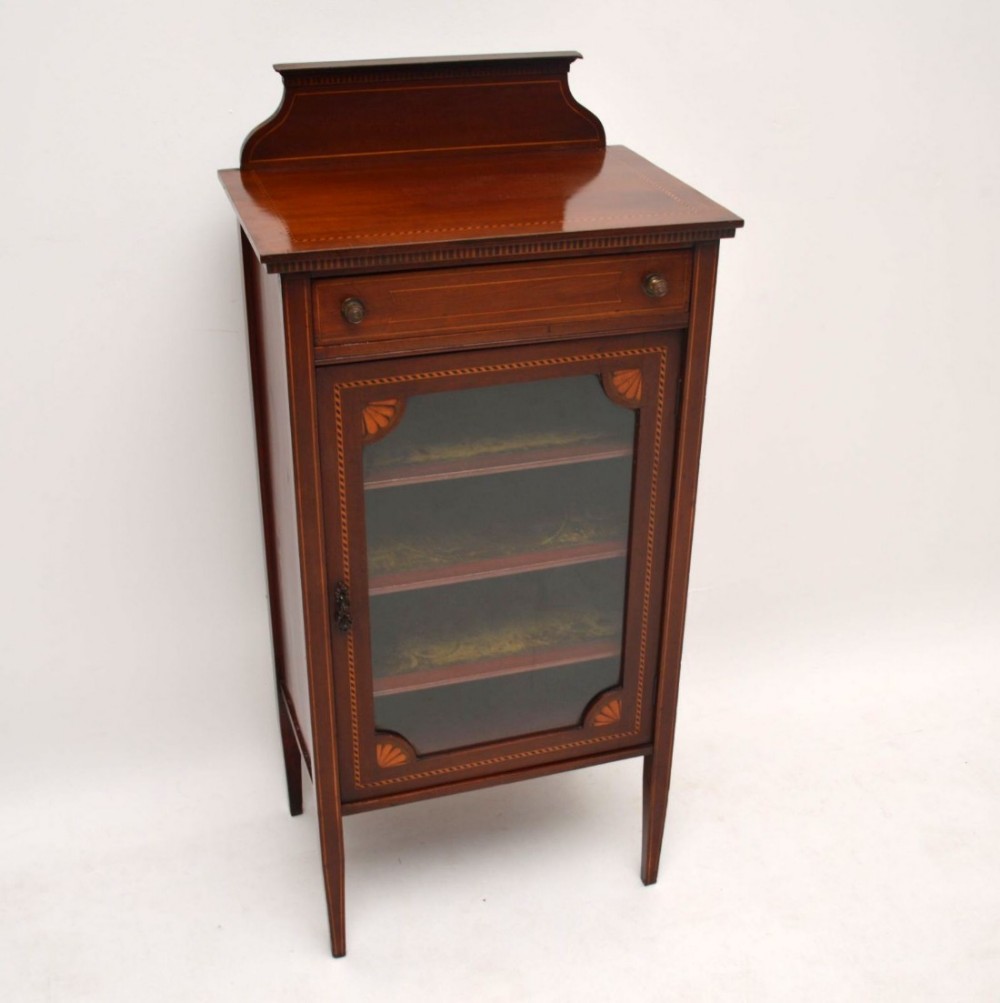 Antique Edwardian Inlaid Mahogany Cabinet