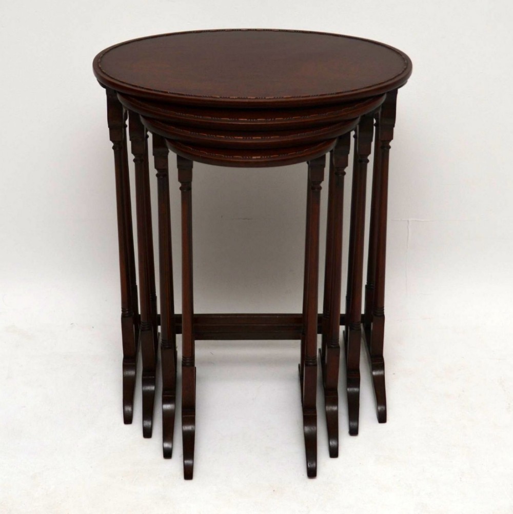 Antique Edwardian Mahogany Nest of Four Tables