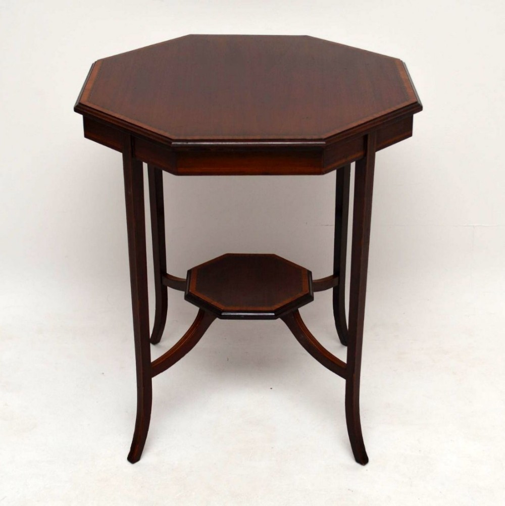 Antique Edwardian Inlaid Mahogany Occasional Table