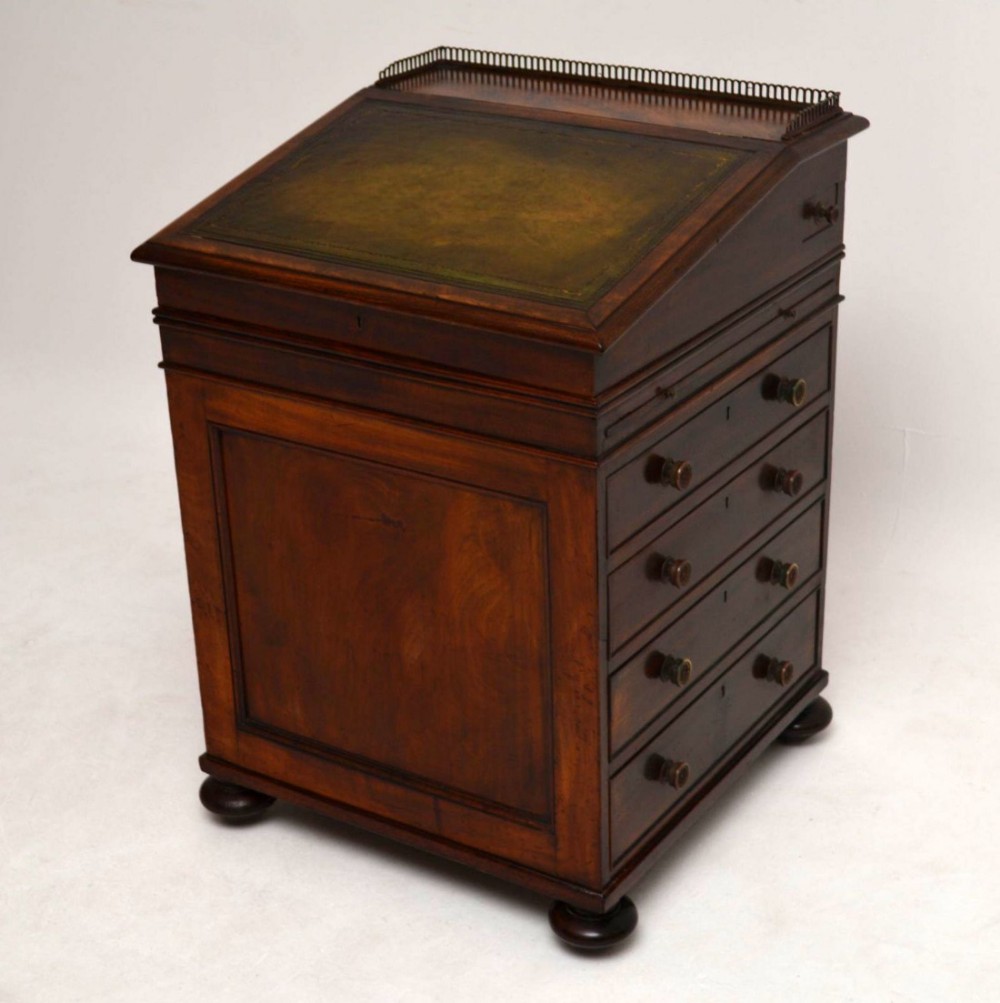 Antique William IV Mahogany & Leather Davenport 