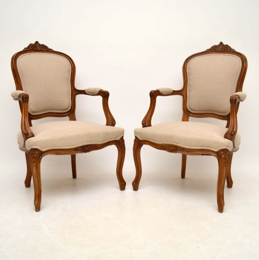 Pair of Antique French Salon Armchairs 