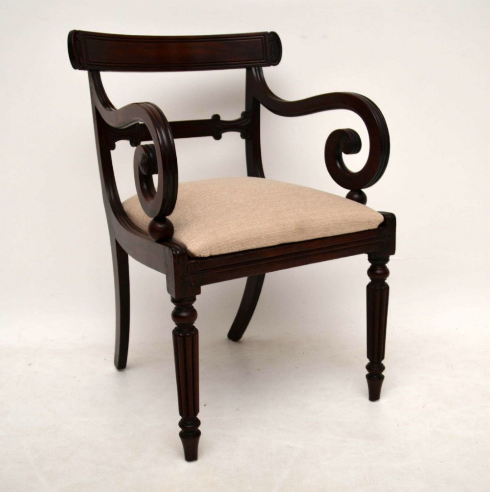 Antique William IV Mahogany Armchair or Desk Chair
