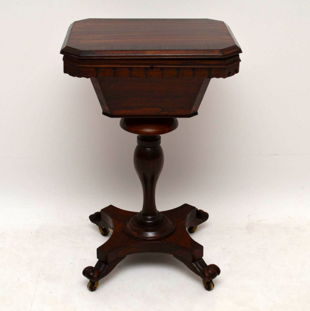 Antique William IV Rosewood Sewing Box Table 