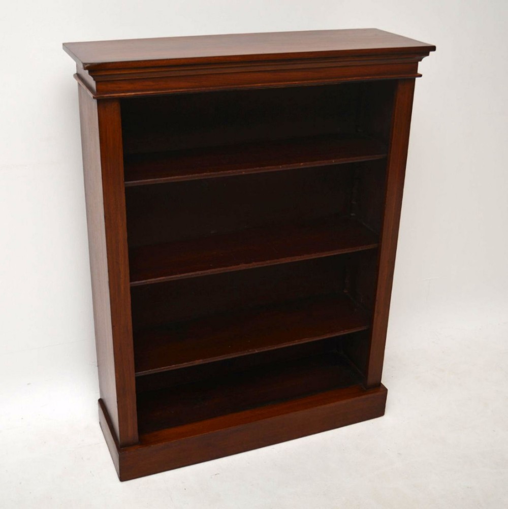 Antique Victorian Mahogany Open Bookcase 