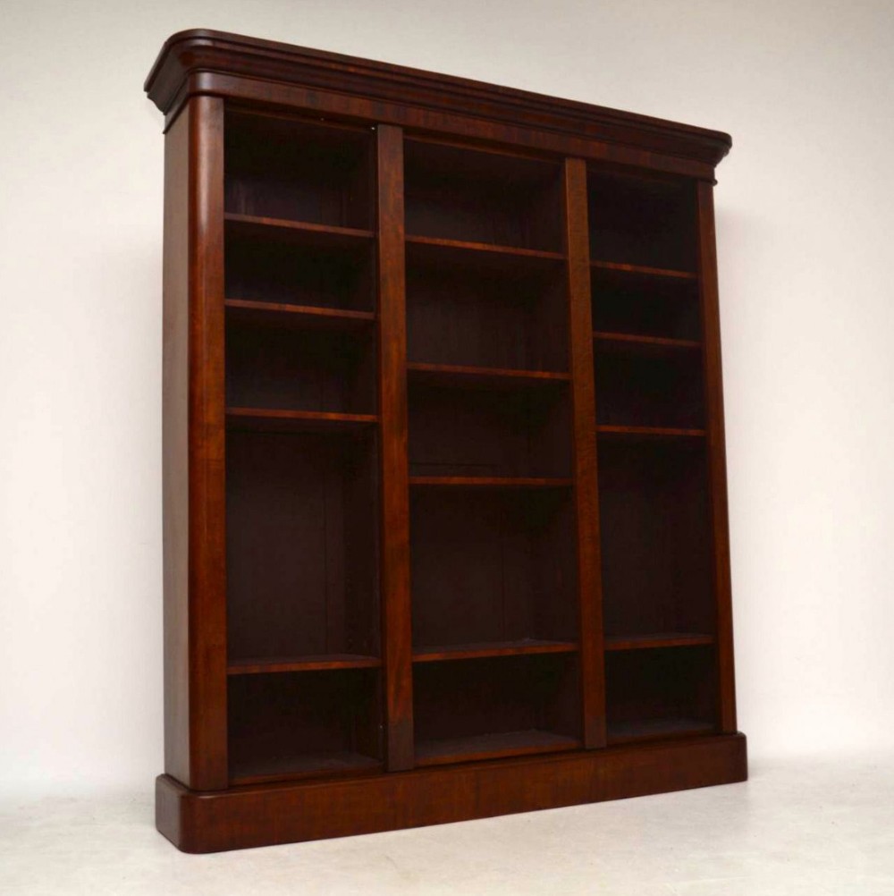 Antique Victorian Mahogany Open Bookcase 