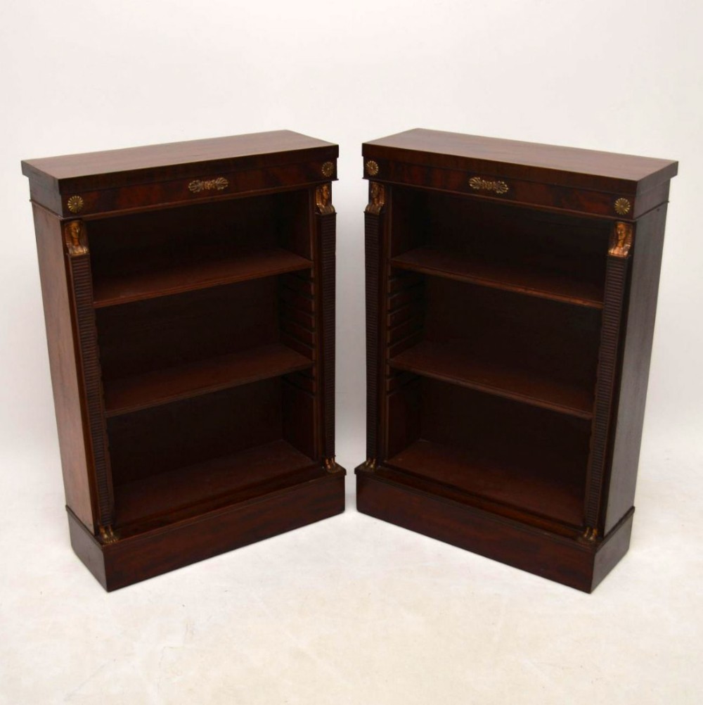 Pair of Antique Mahogany Open Bookcases 