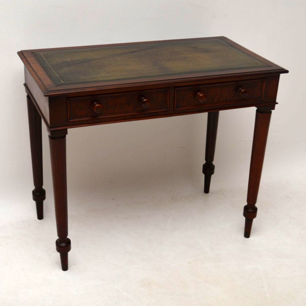 Antique Victorian Mahogany Leather Top Desk 