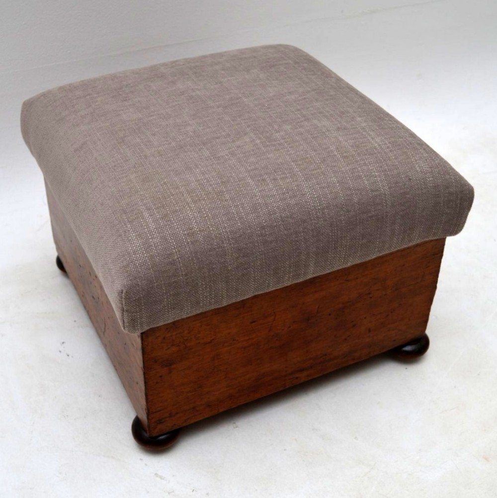 Antique Victorian Mahogany Stool / Storage Box