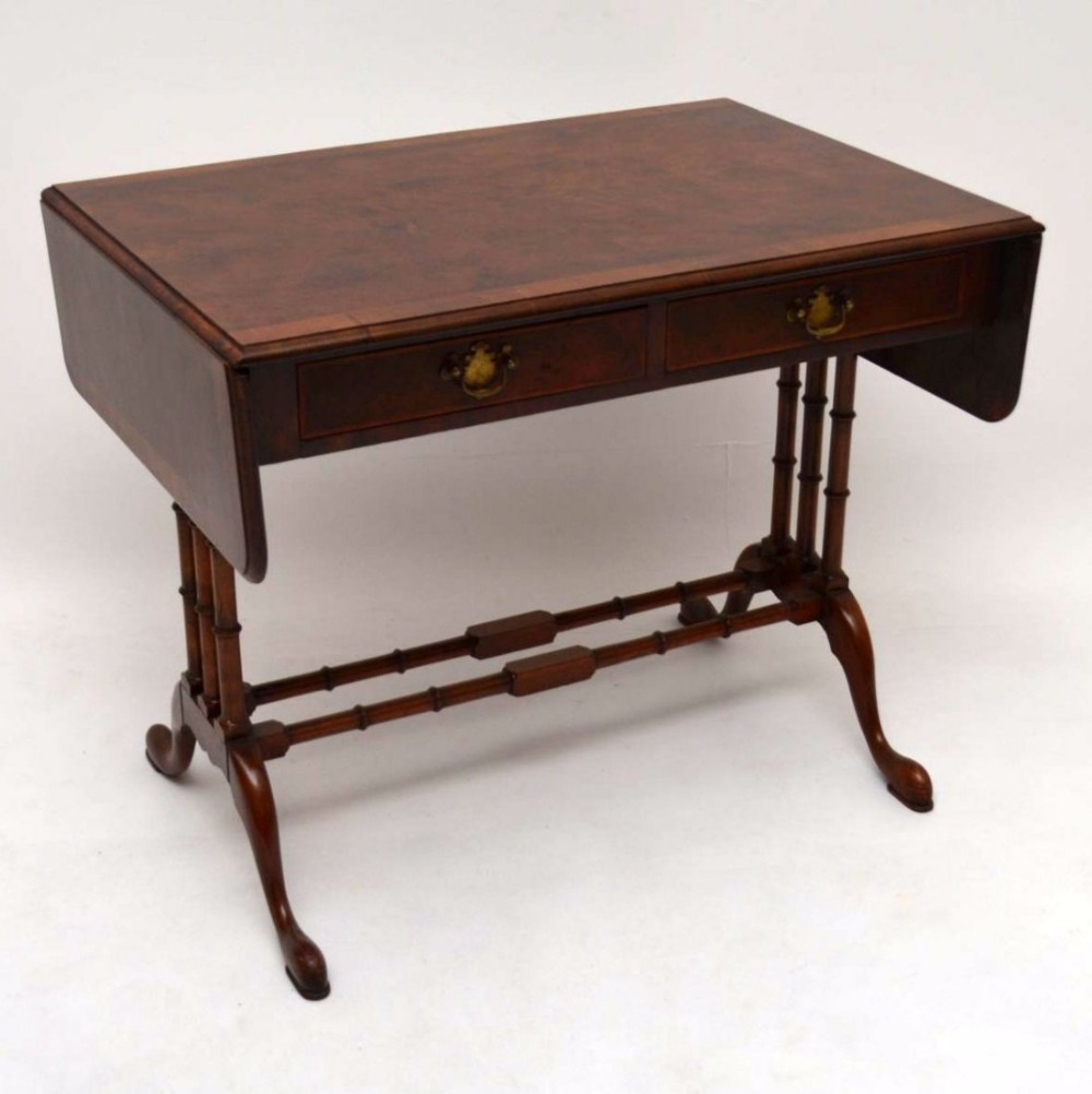  Antique Burr Walnut Sofa Table