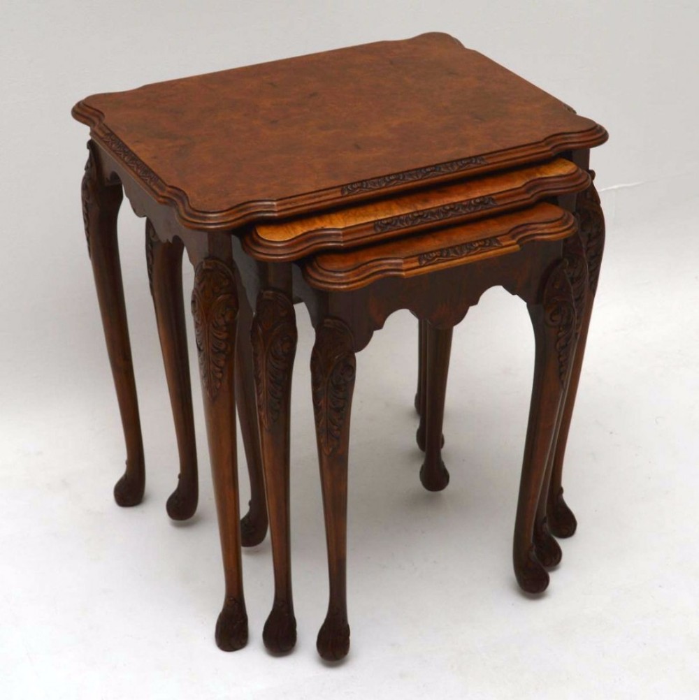  Antique Burr Walnut Nest of Tables