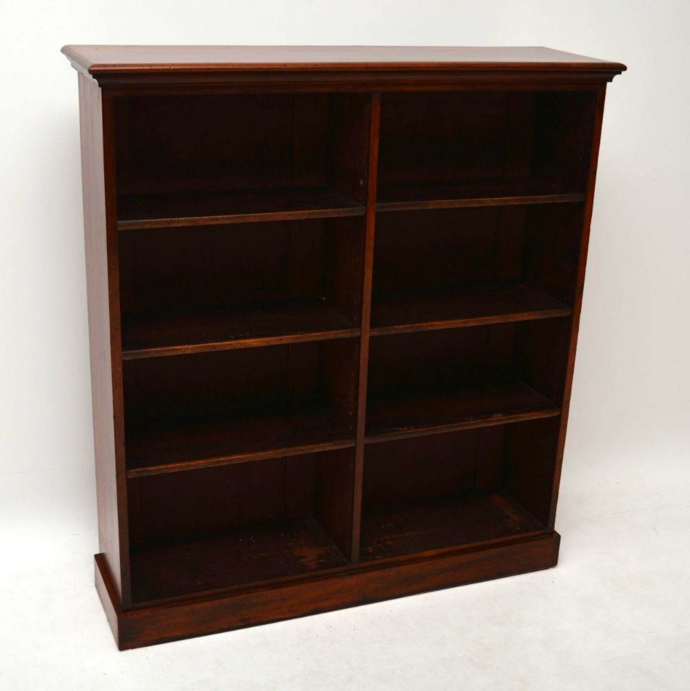 Antique Victorian Mahogany Open Bookcase